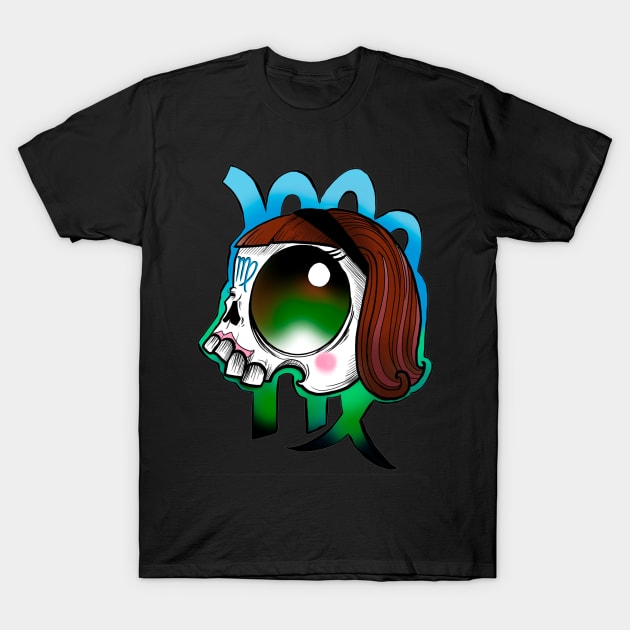 Virgo skull T-Shirt by Sing-Toe-Wrote 